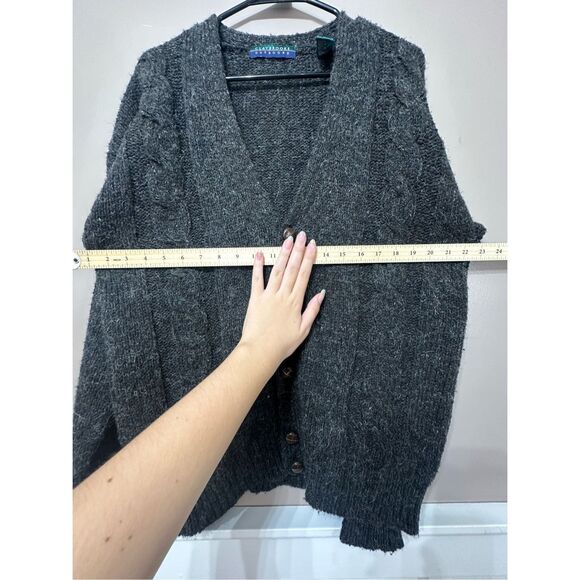Claybrooke Outdoors Wool Blend Chunky Knit Button Up Grandpa Cardigan Women's M - Picture 7 of 11